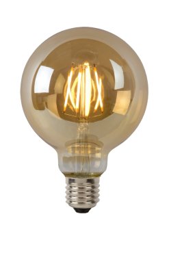 Lucide LED filament lamp - Ø 9,5 x 12,5 cm - E27 - 5W dimbaar - 2700K - amber