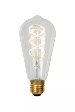 Lucide LED filament lamp - Ø 6,4 x 14,6 cm - E27 - 4,9W dimbaar - 2700K - transparant