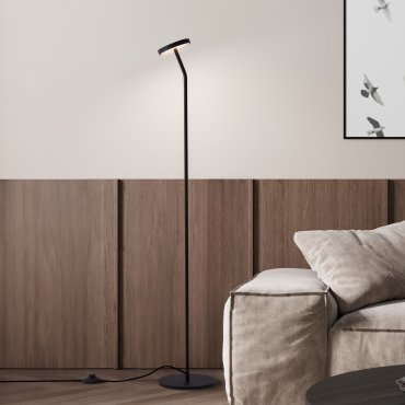 Nova Luce Logos - vloerlamp - Ø 21 x 123 cm - 9W LED incl. - zandzwart