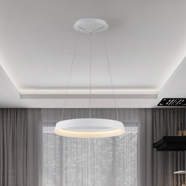 Nova Luce Ormi - hanglamp - Ø 45 x 150 cm - 38W dimbare LED incl. - zandwit