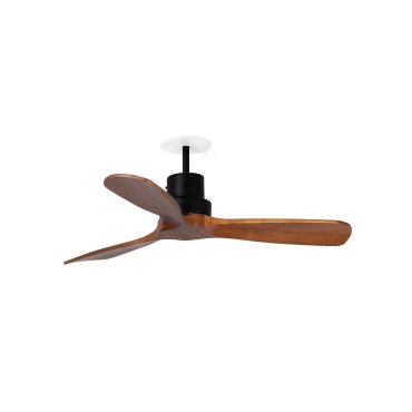 Faro Lantau S - plafondventilator met inbouwrozet - Ø 107 cm - mat zwart en walnoot