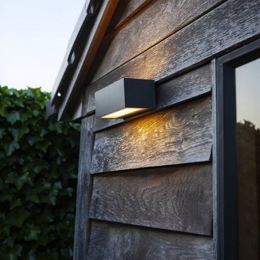 Lutec Gemini - buiten wandverlichting - slimme verlichting - Lutec Connect - 22 x 10,3 x 8,5 cm - 17W LED incl. - RGB - IP54 - donkergrijs