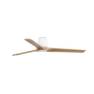 Faro Heywood Tub L - plafondventilator - Ø 132 cm - mat wit en pino