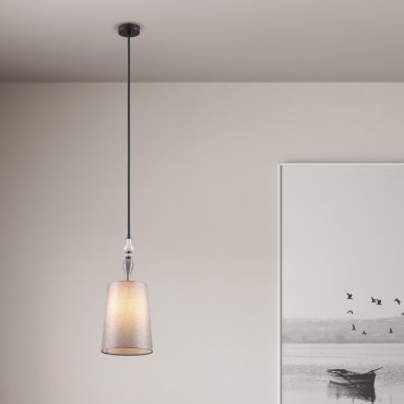 Nova Luce Damo - hanglamp - Ø 22 x 160 cm - mat zwart, grijs en bruin