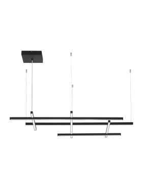 Nova Luce Pace - hanglamp - 102 x 204 x 80 cm - 83W dimbare LED incl. - zandzwart