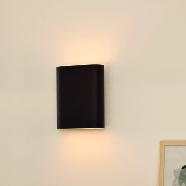 Lucide Ovalis - wandverlichting - 16 x 8,5 x 20 cm - zwart