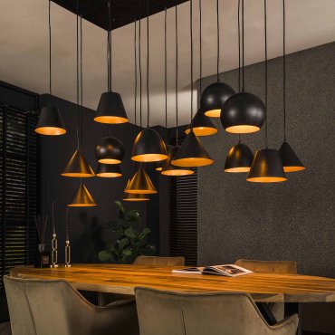 Vico 18L XXL - hanglamp - 145 x 60 x 150 cm - zwart