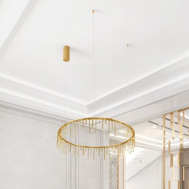 Nova Luce Stellar - hanglamp - Ø 80 x 150 cm - 31W dimbare LED incl. - goud