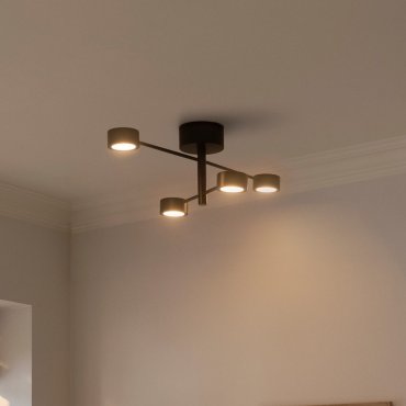 Nordlux Clyde - opbouwspot 4L - 72 x 13 x 22 cm - 3 stappen dimmer - 4 x 5W LED incl. - zwart