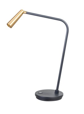 ETH Barry - tafellamp - Ø 14,5 x 46 cm - 3W LED incl. - zwart en messing