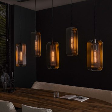 Vico Wilder 5L - hanglamp - 145 x 20 x 150 cm - artic zwart