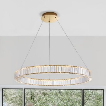Nova Luce Aurelia - hanglamp - Ø 80 x 150 cm - 47W dimbare LED incl. - goud