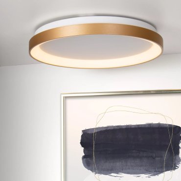 Lucide Vidal - plafondverlichting - Ø 48 x 6 cm - 38W LED incl. - mat goud/messing
