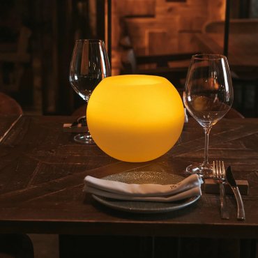 New Garden Dolo 20 Ball - oplaadbare tafellamp op batterijen met afstandsbediening - Ø 20 x 17 cm - LED incl. - IP44 - oranje