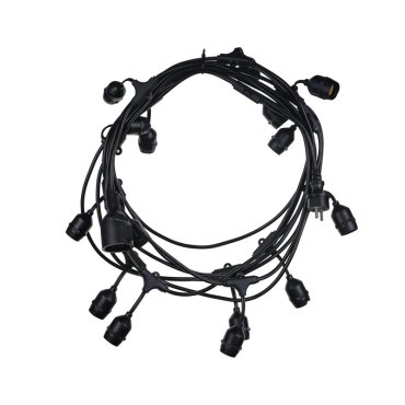 Century Italia Fiesta - 9,27m lichtslinger waarvan 0,6m snoer - 15 x E27 (excl.) - IP44 - zwart
