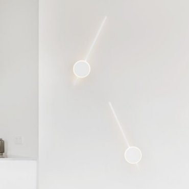 Nova Luce Clock - wandlamp - 13,6 x 6,5 x 61 cm - 18W LED incl. - zandwit