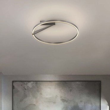 Nova Luce Tilia - plafondlamp - Ø 60 x 20 cm - 44W dimbare LED incl. - mistig nikkel