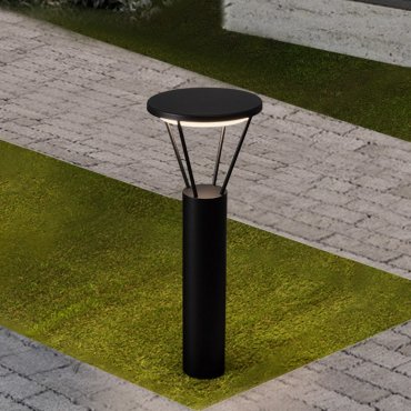 Nova Luce Virtus - sokkellamp - Ø 30 x 27 cm - 16W LED incl. - IP65 - donker antraciet