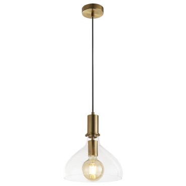Searchlight Margarita - hanglamp - Ø 25 x 120 cm - messing en transparant