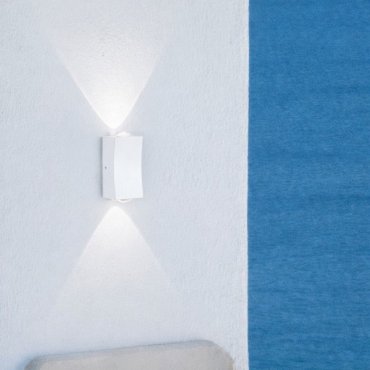 Nova Luce Dewei - buiten wandverlichting - 5 x 9 x 4 cm - 2x 2W LED incl. - IP54 - zandwit