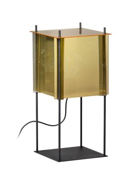 ETH Cube - tafellamp - 25 x 25 x 53 cm - zwart, goud en zilver