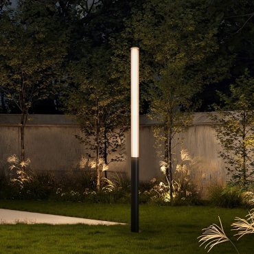 Nova Luce Iman - tuinpaal - Ø 16 x 205 cm - 43W LED incl. - IP65 - zandzwart