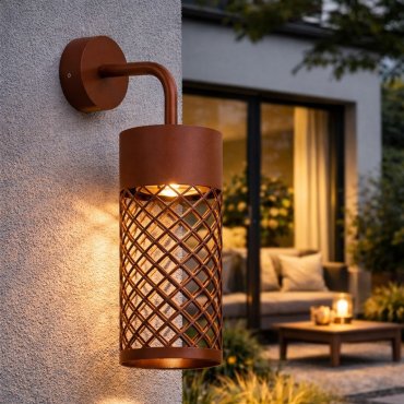 Nova Luce Motley - buiten wandverlichting - Ø 10 x 175 cm - 9W LED incl. - IP65 - corten