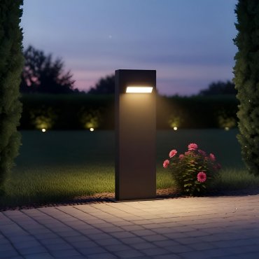 Nova Luce Zelda - tuinpaal - 12 x 40 x 7,2 cm - 6W LED incl. - IP65 - zandzwart