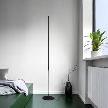 Nova Luce Handy - staanlamp - 171 cm - 25W LED incl. - zand zwart