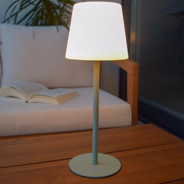 Lucide Tyon - oplaadbare tafellamp - Ø 15 x 41 cm - 2W dimbare LED incl. - IP65 - groen