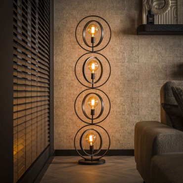 Vico Turn Around XL - vloerlamp - 163 cm - houtskoolkleur