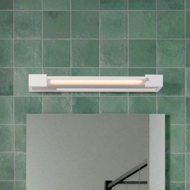 Nova Luce Arga - wandlamp - 45 x 4 x 10 cm - 12W LED incl. - IP44 - zandwit