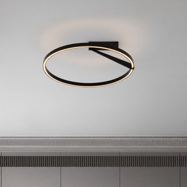 Nova Luce Tilia - plafondlamp - Ø 60 x 20 cm - 44W dimbare LED incl. - zandzwart
