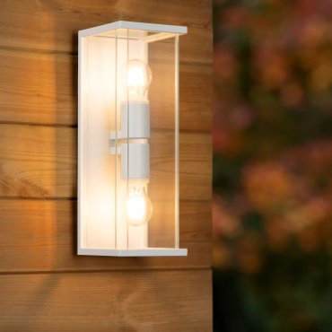 Lucide Claire - buiten wandverlichting - 14 x 16 x 40 cm - IP54 - wit