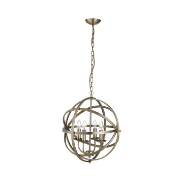 Searchlight Orbit - luster - Ø 46 x 116 cm - antiek messing
