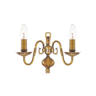 Searchlight Flemish - wandverlichting - 30 x 20 cm - antiek messing