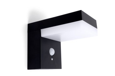 Integral LED True - buiten wandlamp op zonne-energie met bewegingssensor - 9,5 x 12,5 x 16,5 cm - 6W LED incl. - IP44 - zwart