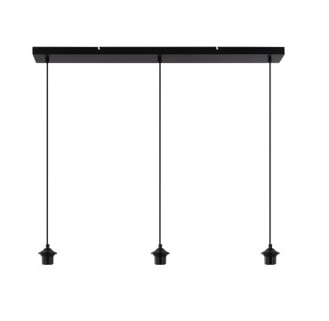 Artdelight Balk - hanglamp 3L met pendels - 100 x 10 x 150 cm - zwart