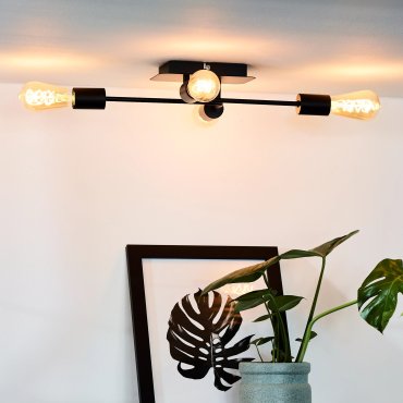 Lucide Lester - plafondverlichting - 51 x 39 x 9 cm - zwart