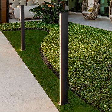 Nova Luce Sasso - tuinpaal - 15 x 120 x 9,5 cm - 22W LED incl. - IP54 - donker antraciet