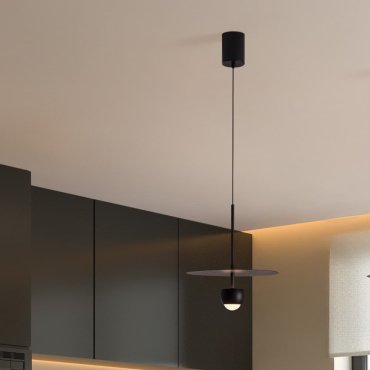Nova Luce Edem - hanglamp - Ø 30 x 217 cm - 8W LED incl. - zandzwart
