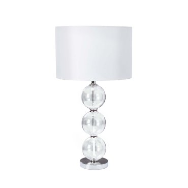 Searchlight Table and Floor - tafellamp - Ø 33,5 x 58 cm - wit en chroom