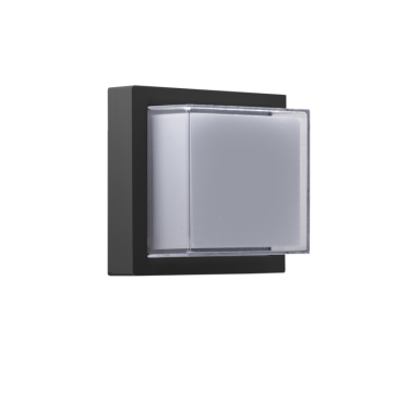 Century Italia Pura - wand/plafondlamp - 16 x 16 x 10 cm - 10W LED incl. - IP65 - antraciet