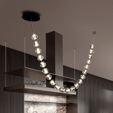 Nova Luce Ifos - hanglamp - 10 x 280 cm - 91W dimbare LED incl. - zandzwart en chroomkleurig metaal