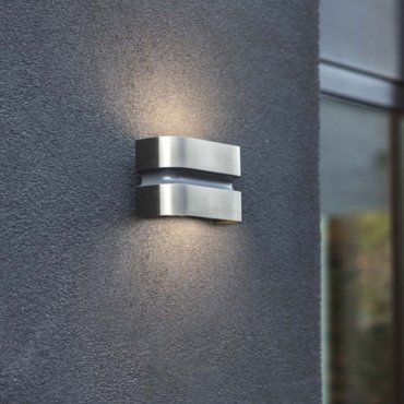 Lutec Maya - buiten wandlamp - 18 x 6 x 11 cm - 15W LED incl. - IP44 - roestvrij staal
