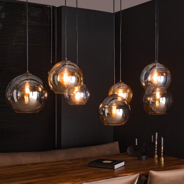 Vico Multi Globe XL - hanglamp - 145 x 45 x 150 cm - zwart