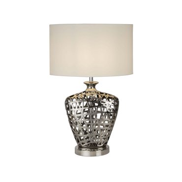 Searchlight Network - tafellamp - 36 x 20,5 x 57 cm - chroom en wit