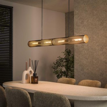 Vico Tube Mesh - hanglamp - 120 x 10 x 150 cm - zwart