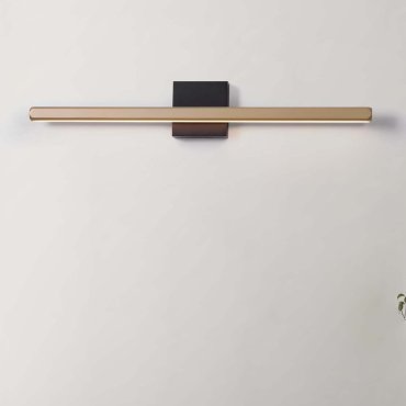 Nova Luce Lios - wandlamp - 62 x 10 x 5 cm - 8W LED incl. - IP54 - Moca-koffie en mat zwart