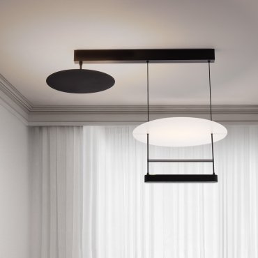 Nova Luce Diona - hanglamp - 80 x 60 x 40 cm - 35W dimbare LED incl. - zandzwart en wit